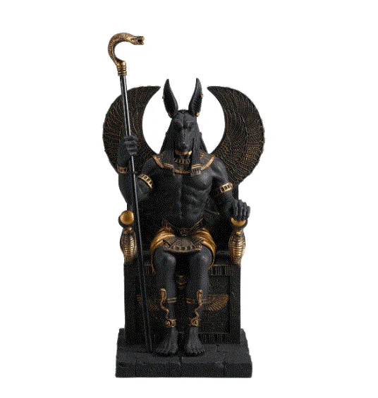 Anubis Egyptian God Sitting In A Throne Statue 76733